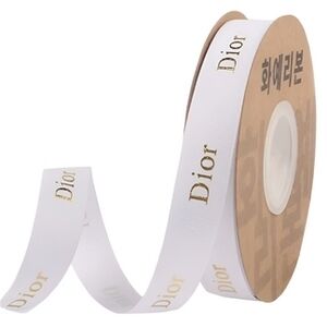 Dior Luxurious White Ribbon with Gold Accents